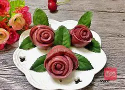 Illustration of how to make purple sweet potato and rose steamed buns 13