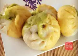 Illustration of how to make three-color radish buns 12