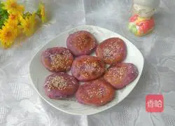 Illustration of how to make glutinous rice and purple sweet potato cakes 8