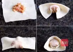 Illustration of how to make pan-fried flower-shaped wontons 3