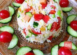 Illustration of ham sausage and egg fried rice 7