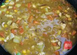 Illustration of how to make curry chicken rice 5