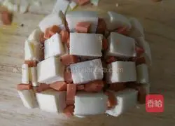 Illustration of how to make crispy steamed buns with cheese and ham 4