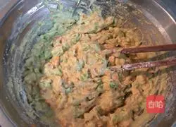 Illustration of how to make colorful vegetable bean dregs cake 5