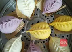 Milk pumpkin, milk purple sweet potato, milk wheat core powder, Illustration of how to make radish and fresh meat buns 6