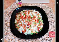 Illustration of how to make sausage and vegetable fried rice 7