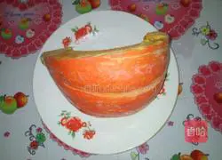 Illustration of how to make flower-shaped pumpkin cake 1