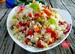 Illustration of how to make colorful fried rice 9