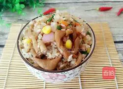 Illustration of how to make duck intestine fried rice 11