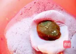 Illustration of how to make bean paste, purple potato and rose glutinous rice balls 8