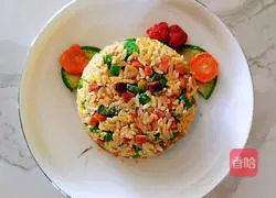 Illustration of how to make pepper, ham, and egg fried rice 7