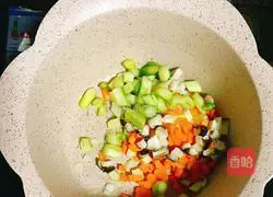 Illustration of how to make Little Bear Shrimp and Vegetable Tofu 6