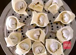 Shrimp and parsley Illustration of how to make wontons 16