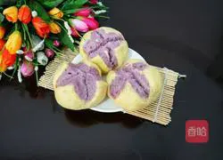 Illustration of how to make pumpkin, purple sweet potato and blossom steamed buns 19