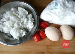 Illustration of how to make egg cake rice 1