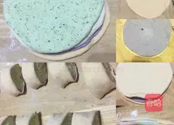 Illustration of how to make colorful steamed buns and black sesame and peanut butter flower rolls 11