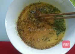 Illustration of how to make green onion egg pancake 2