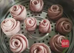 Illustration of how to make purple sweet potato and rose steamed buns 15
