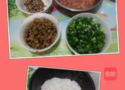 Illustration of how to make fried rice with minced meat 1