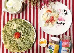 Illustration of how to make seaweed egg pancake 9