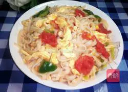 Illustration of how to make tomato and egg fried noodles 14
