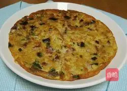 Potato shreds, meat cubes, and egg pancakes Illustration of how to do it 6