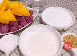 Illustration of how to make pumpkin and purple sweet potato glutinous rice cake 2