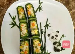 Illustration of how pandas eat bamboo fried rice 5