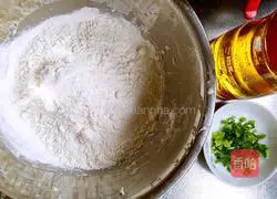 Illustration of how to make scallion pancakes 1