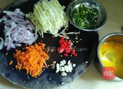 Colorful eggs Illustration of how to make fried rice 1