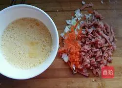 Carrot, Egg, Ham Fried Rice Recipe Illustration 1