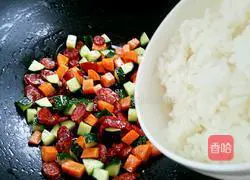 Cantonese Sausage Fried Rice Recipe Illustration 6