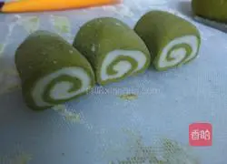 Matcha Illustration of how to make two-color steamed buns 9