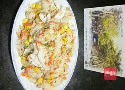 Illustration of how to make octopus fried rice 7