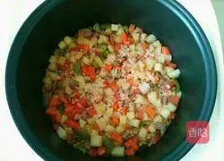 Illustration of how to make assorted steamed rice 3