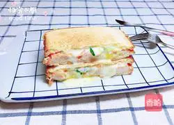 Illustration of how to make fried cheese crab sandwich (5-minute quick meal) 12