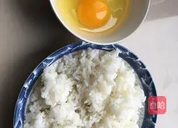 Illustration of how to make egg fried rice 1