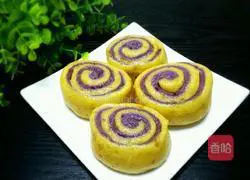 Illustration of how to make two-color steamed bun rolls 13