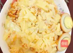 Illustration of Spicy Cabbage and Cheese Fried Rice 11