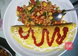 Illustration of how to make omurice 11