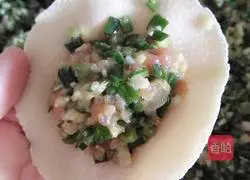 Illustration of how to make leek, cabbage and pork dumplings 9