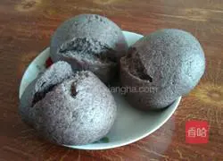 Illustration of how to make flowering purple rice noodle steamed buns 4