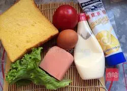 Illustration of how to make ham and egg sandwich 1