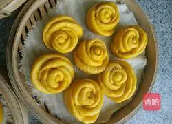 Rose pumpkin steamed bun recipe 8