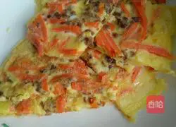 Illustration of how to make carrot, beef and egg pancakes (baby food supplement) 7