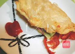 Illustration of the frying pan version of [Bacon and Egg Hand Pancakes] 5