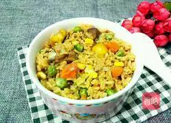 Illustration of rice cooker braised pork ribs rice 12