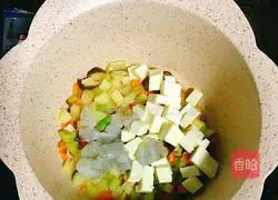 Illustration of how to make Little Bear Shrimp and Vegetable Tofu 7