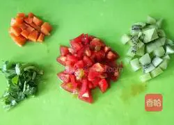 Illustration of how to make fried rice with cherry tomatoes, mixed vegetables and eggs 2