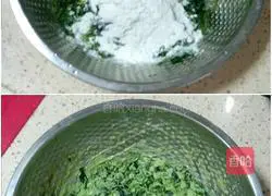 Illustration of how to make steamed spinach cake 3